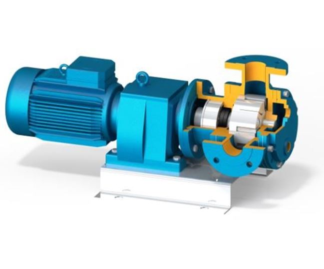 North Ridge FIG90CH Internal Gear Close Coupled Food Pump - 90° Flange Connections