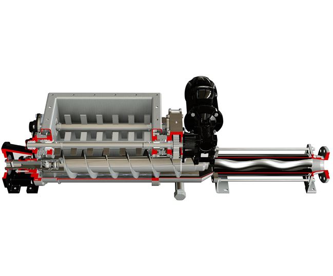 North Ridge DHB-JHB Progressive Cavity Pump with hopper and motorised bridge breaker