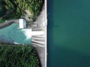 Upper Reservoir Feeding Lower Reservoir