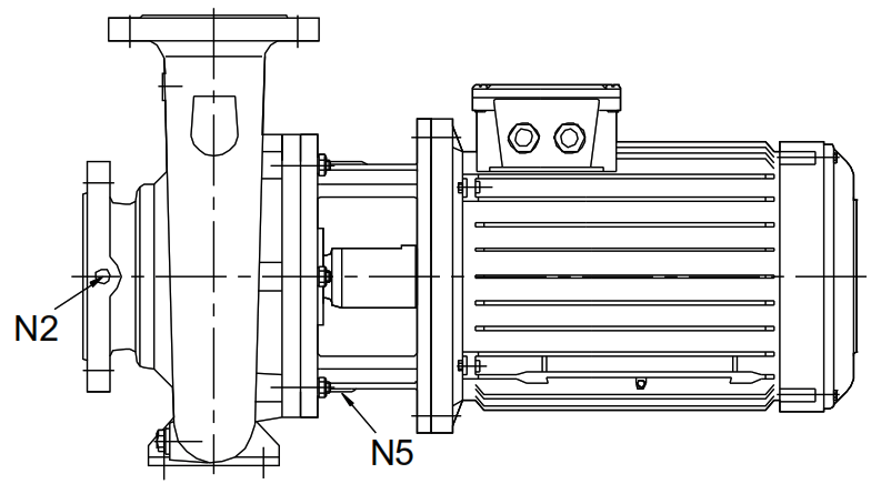 Horizontal Pump Casing Ports Labelled