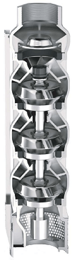 Borehole Pump with Multiple Impellers