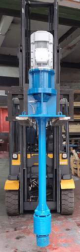 Pontoon mounted vertical immersion column pump for aggregate washing at recycling facility
