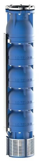 Multistage high flow borehole pump